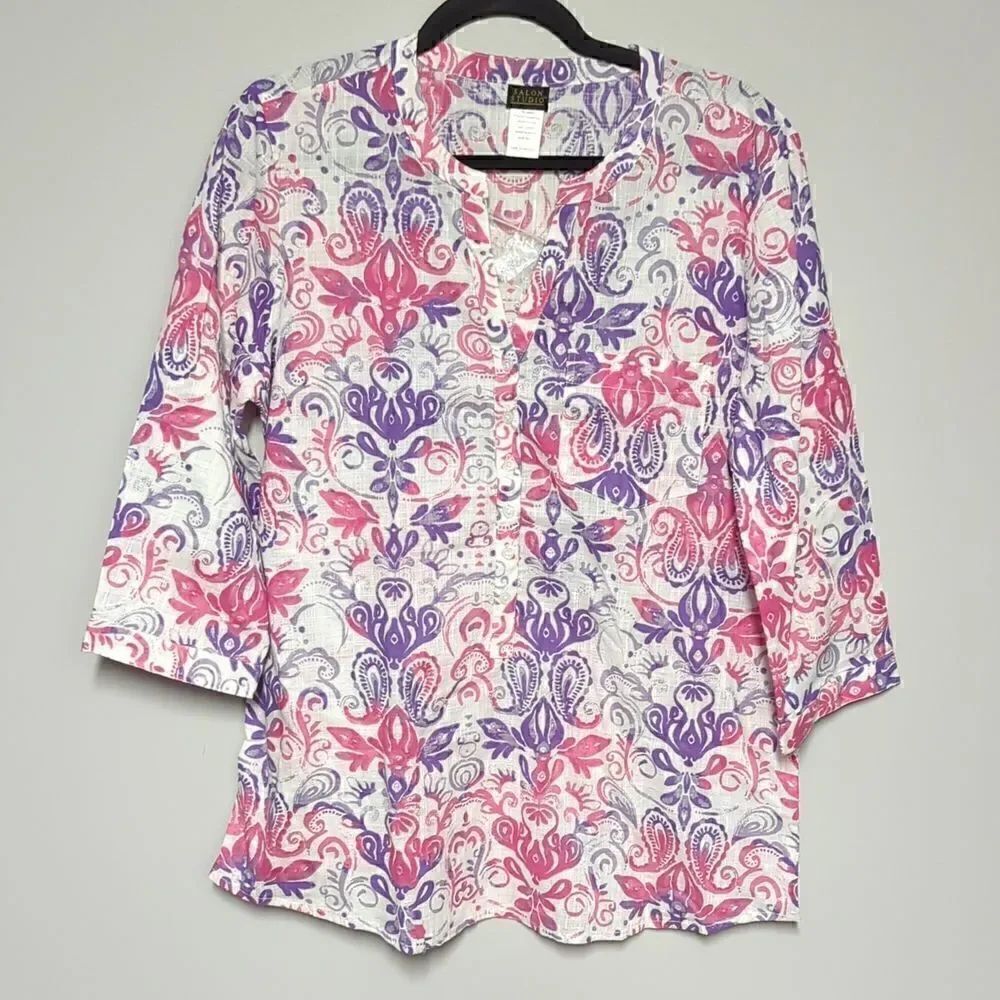 NWT Salon Studio Pink and Purple Blouse